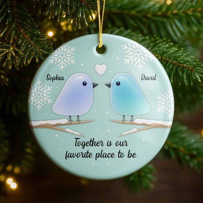 Together Is Our Favorite Place To Be With Birds and Snowflakes