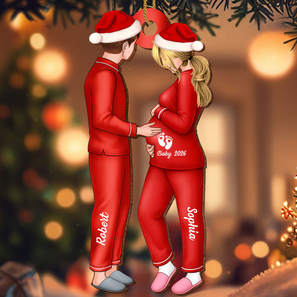 Cherish Your Christmas Memories With Our Couple Ornament - Personalized Custom Wood Ornament, Custom Shaped - CPL789_WDO