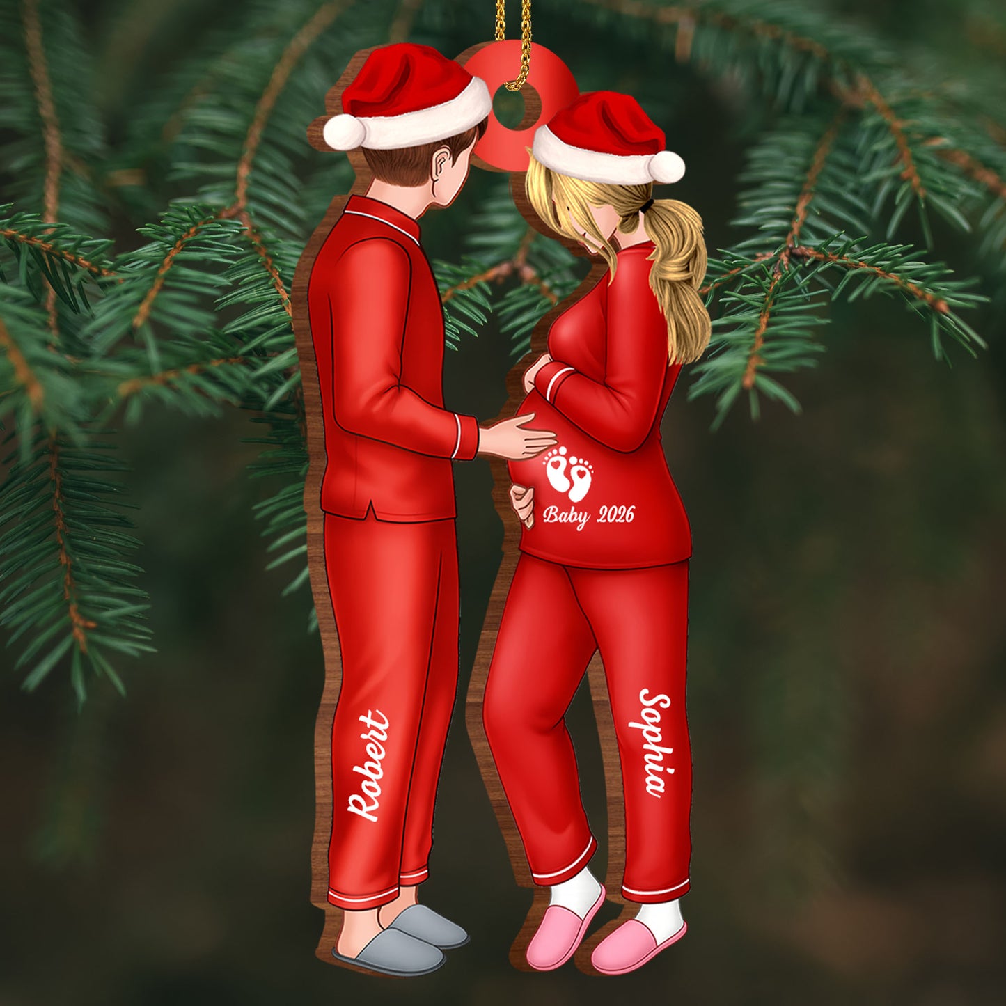 Cherish Your Christmas Memories With Our Couple Ornament - Personalized Custom Wood Ornament, Custom Shaped - CPL789_WDO