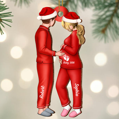 Cherish Your Christmas Memories With Our Couple Ornament - Personalized Custom Wood Ornament, Custom Shaped - CPL789_WDO