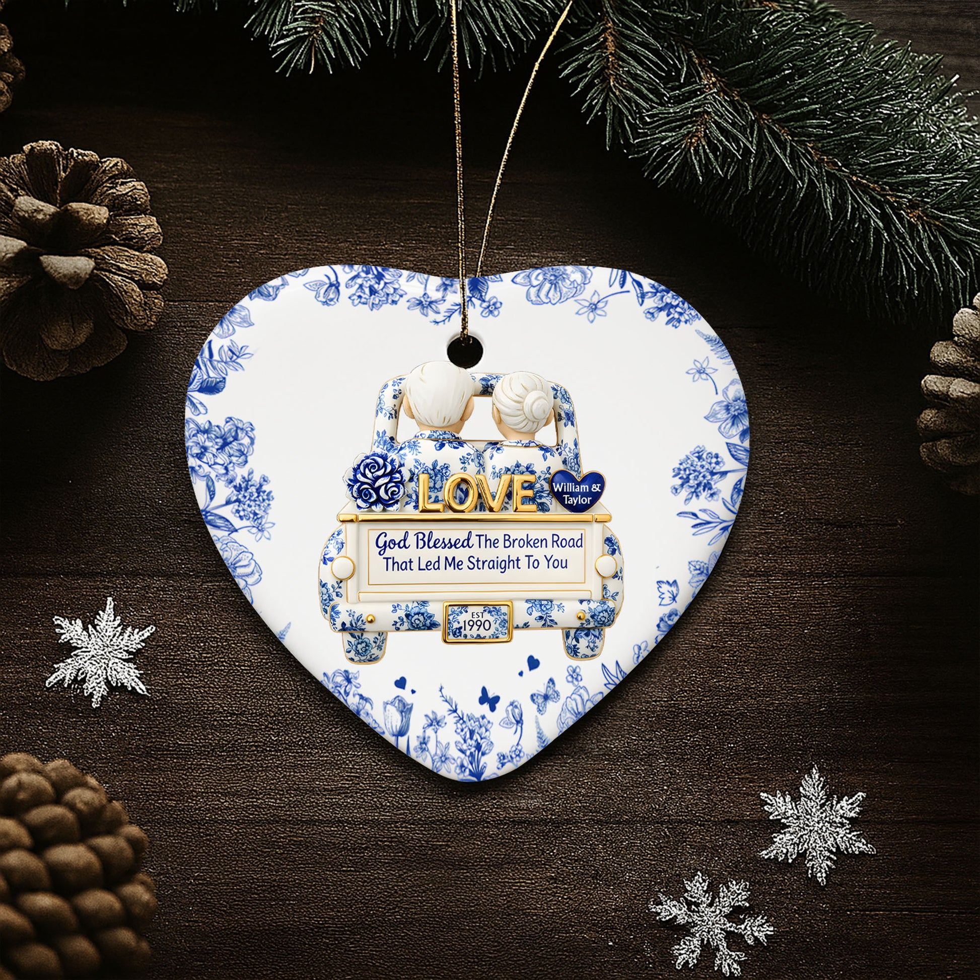 God Blessed The Broken Road, Flowers And Love Plate