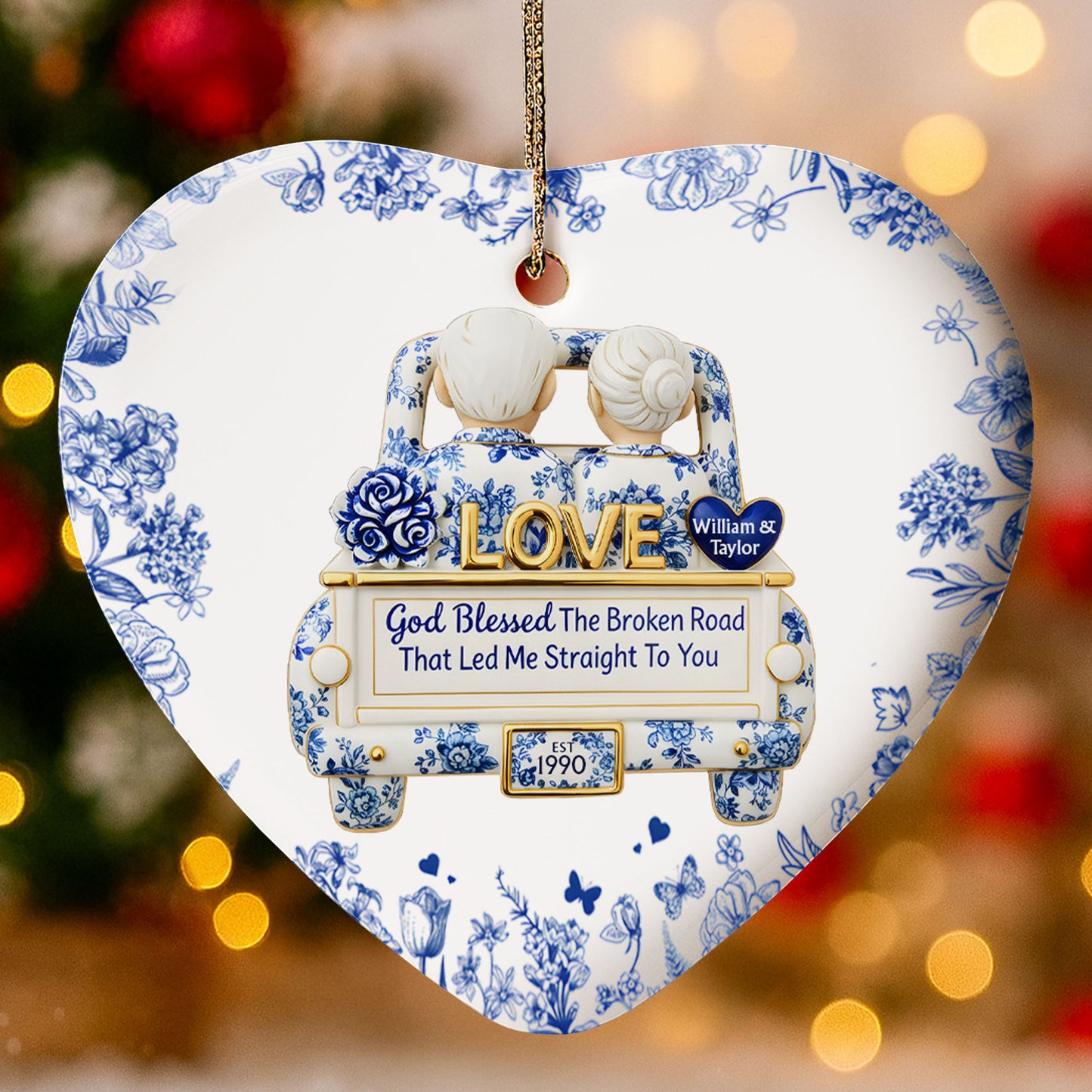 God Blessed The Broken Road, Flowers And Love Plate