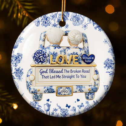 God Blessed The Broken Road, Love And Floral Car Design