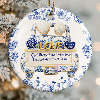 God Blessed The Broken Road, Love And Floral Car Design