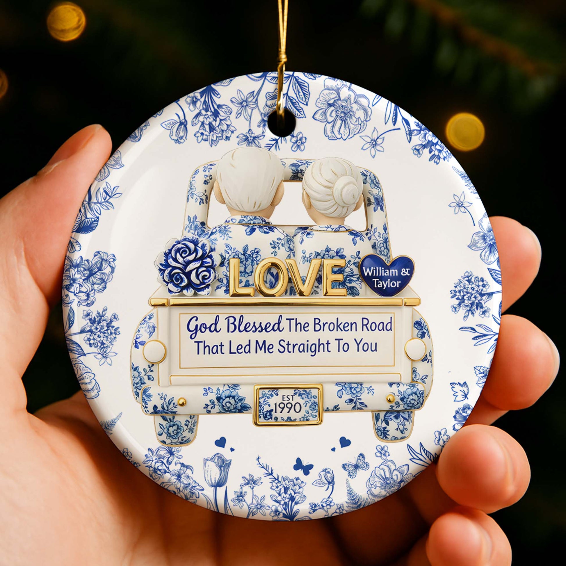 God Blessed The Broken Road, Love And Floral Car Design