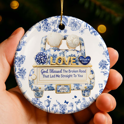 God Blessed The Broken Road, Love And Floral Car Design