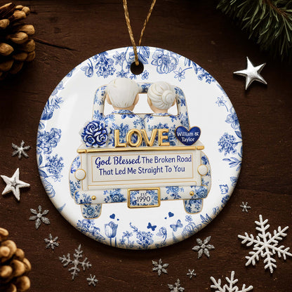 God Blessed The Broken Road, Love And Floral Car Design