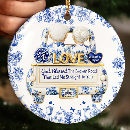 God Blessed The Broken Road, Love And Floral Car Design