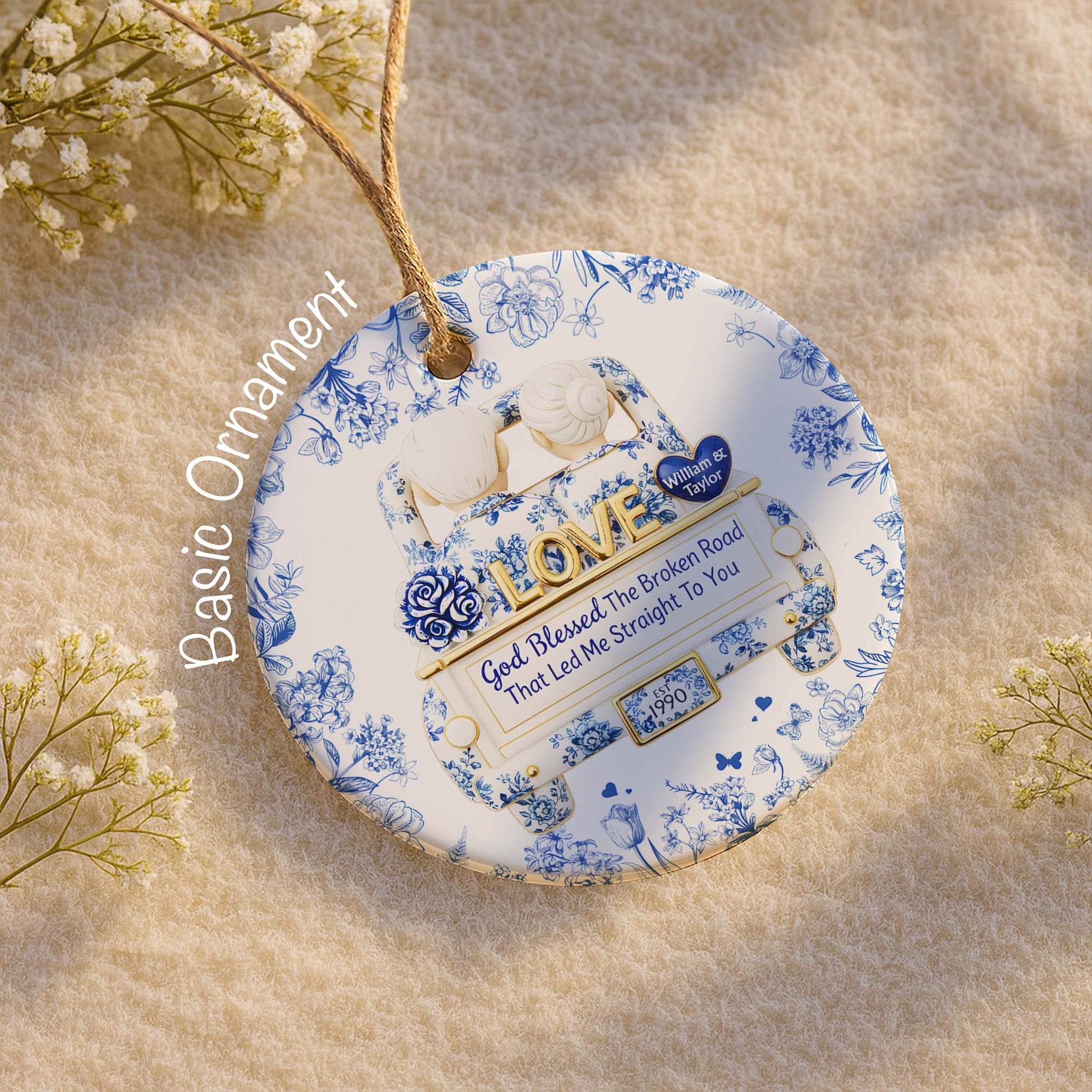 God Blessed The Broken Road, Love And Floral Car Design