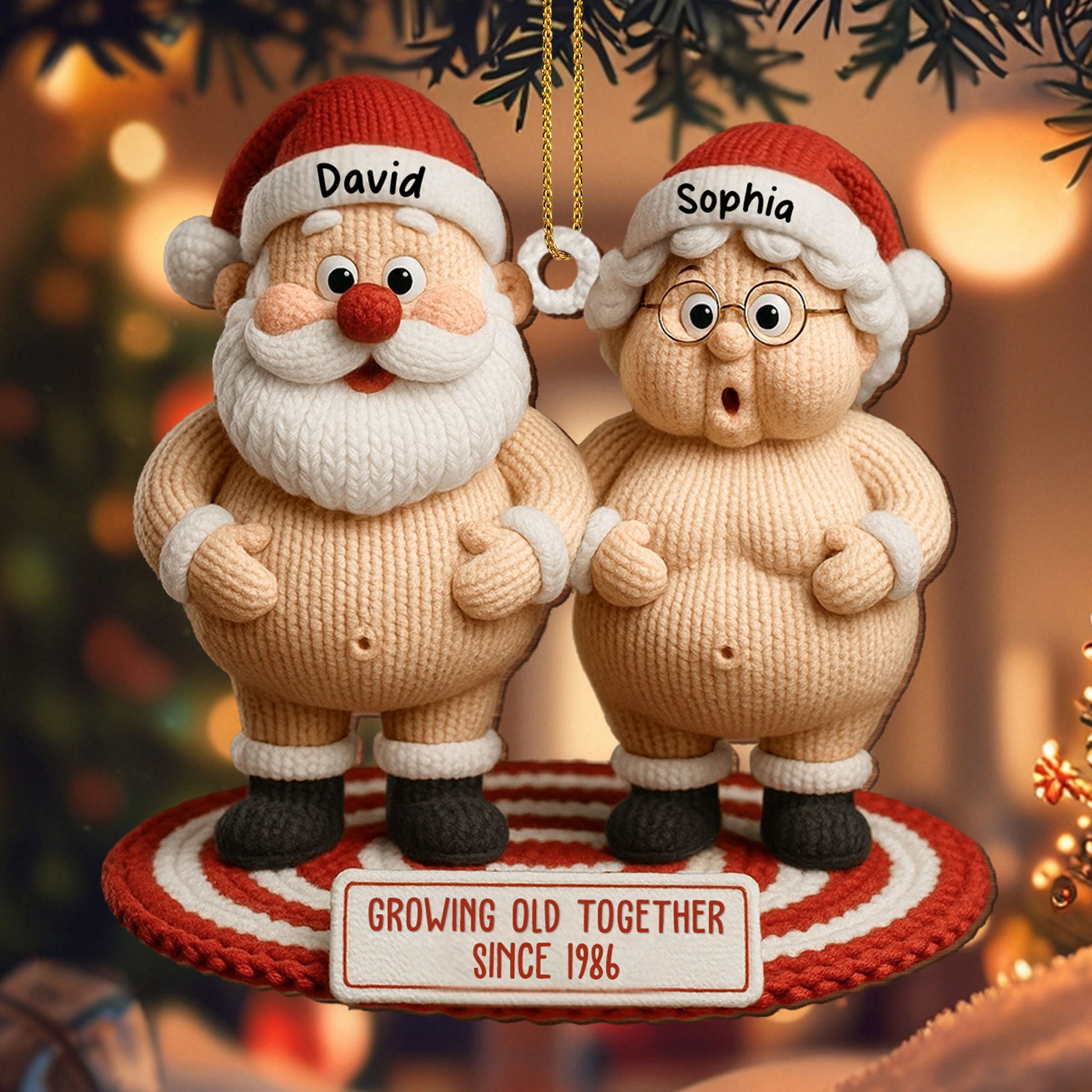 Growing Old Together Christmas Ornament For Couples