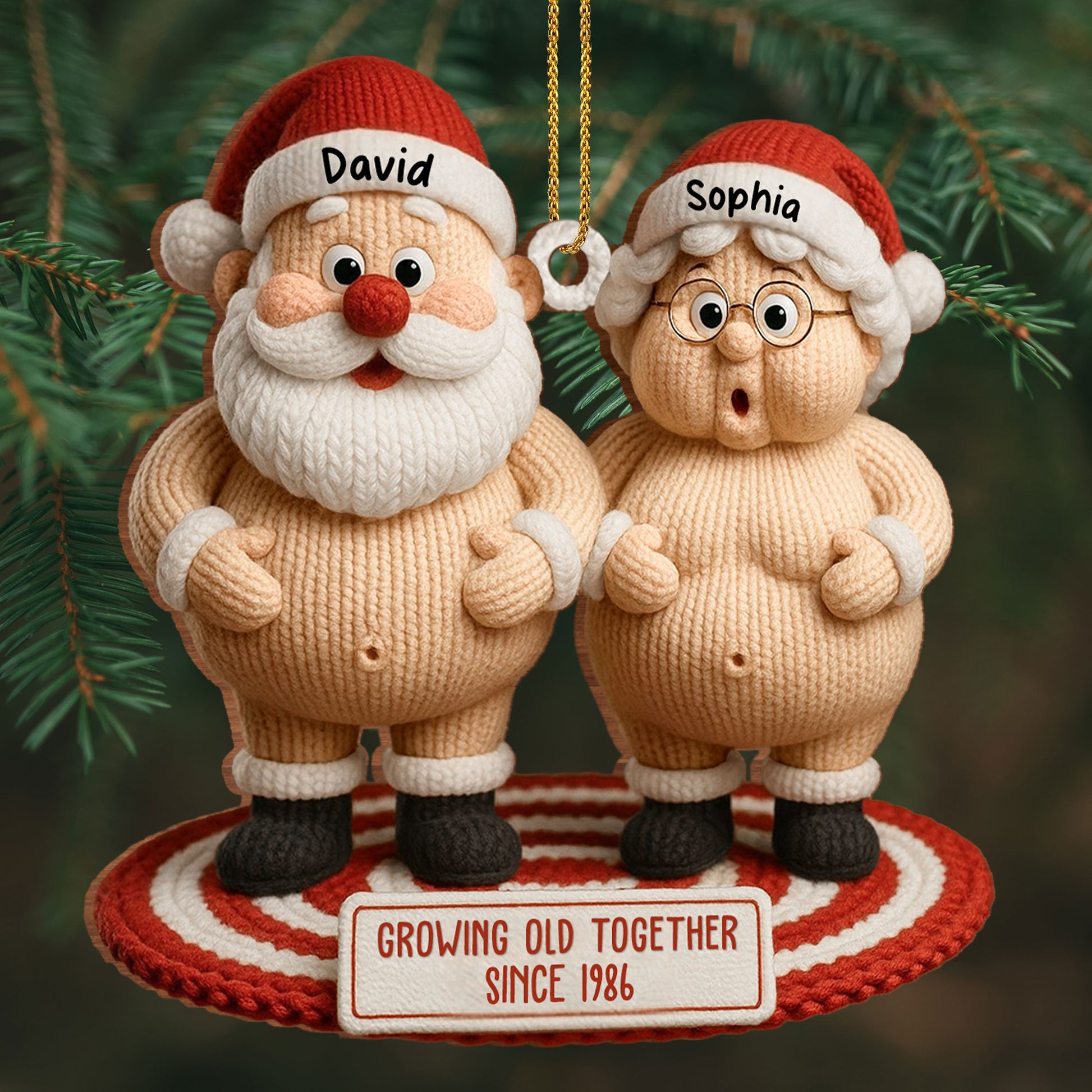 Growing Old Together Christmas Ornament For Couples