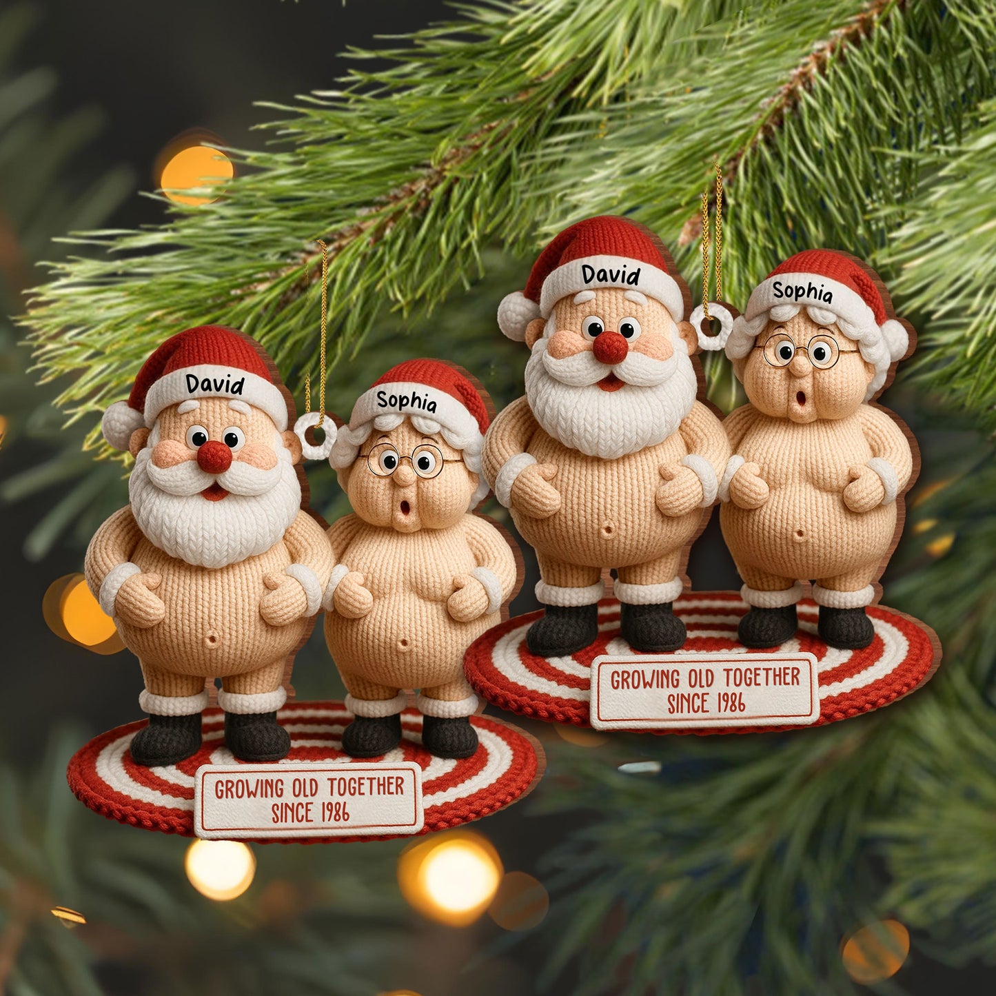 Growing Old Together Christmas Ornament For Couples