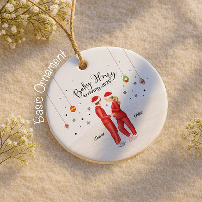 Celebrate The Arrival Of Your Newest Family Member, Couple In Santa Hats