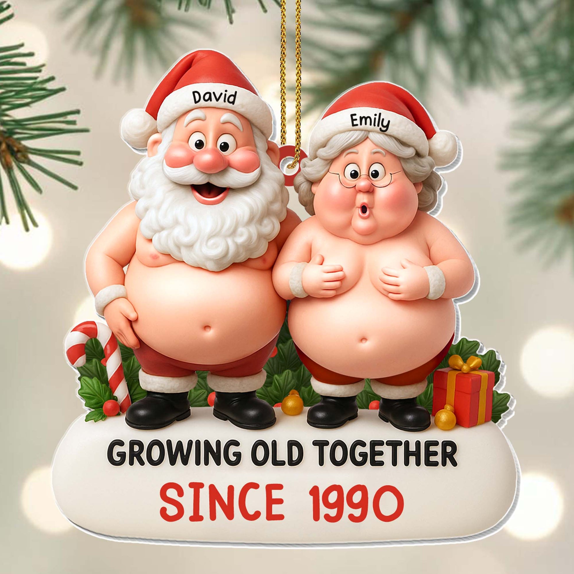 Growing Old Together, Santa And Mrs. Claus Ornament