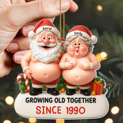 Growing Old Together, Santa And Mrs. Claus Ornament