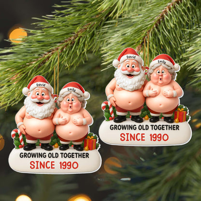 Growing Old Together, Santa And Mrs. Claus Ornament