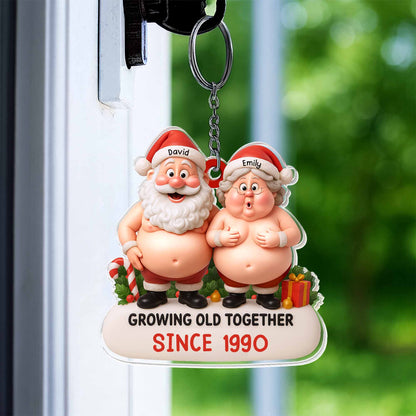 Growing Old Together, Santa Claus And Mrs. Claus Keychain