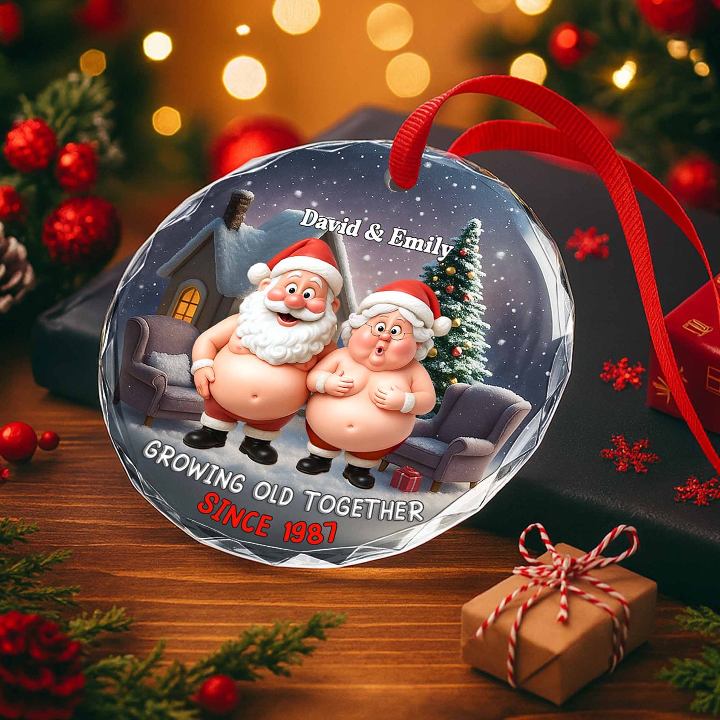 Growing Old Together, Santa Claus Christmas Ornament