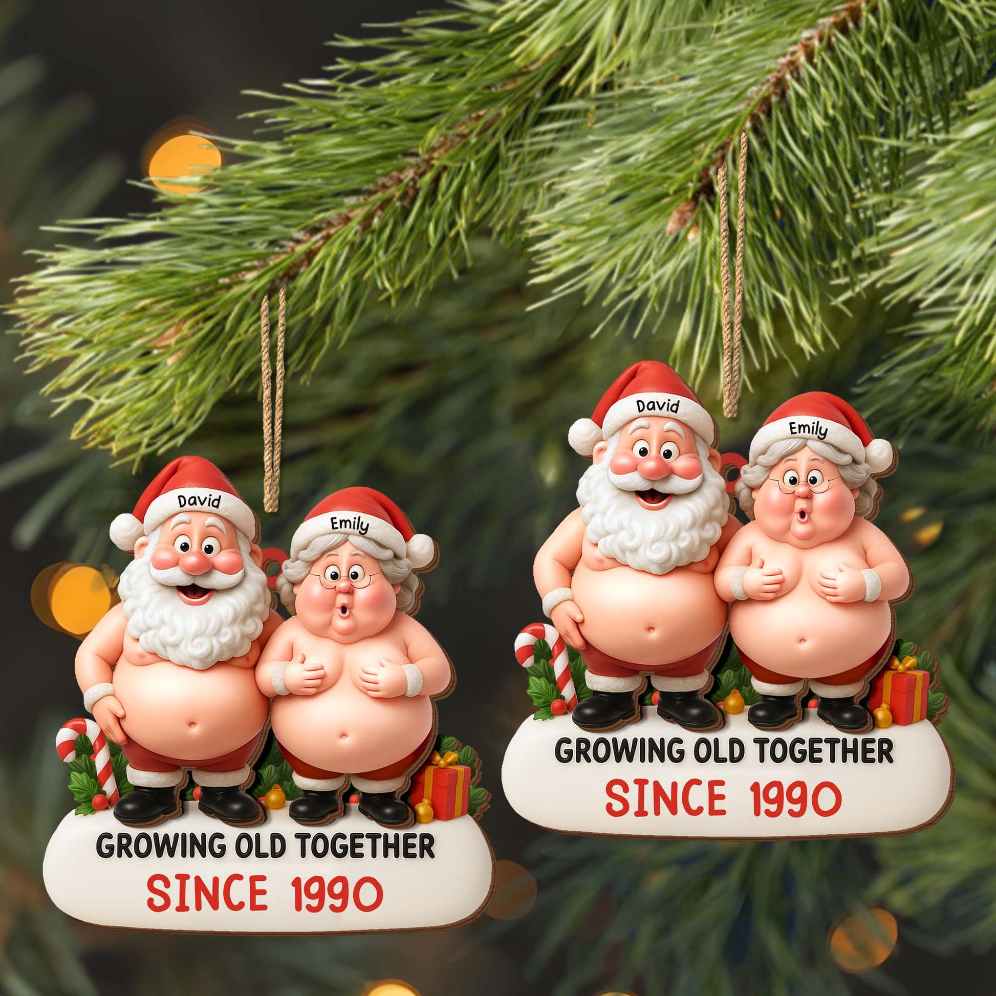 Growing Old Together Santa Claus Christmas Ornament