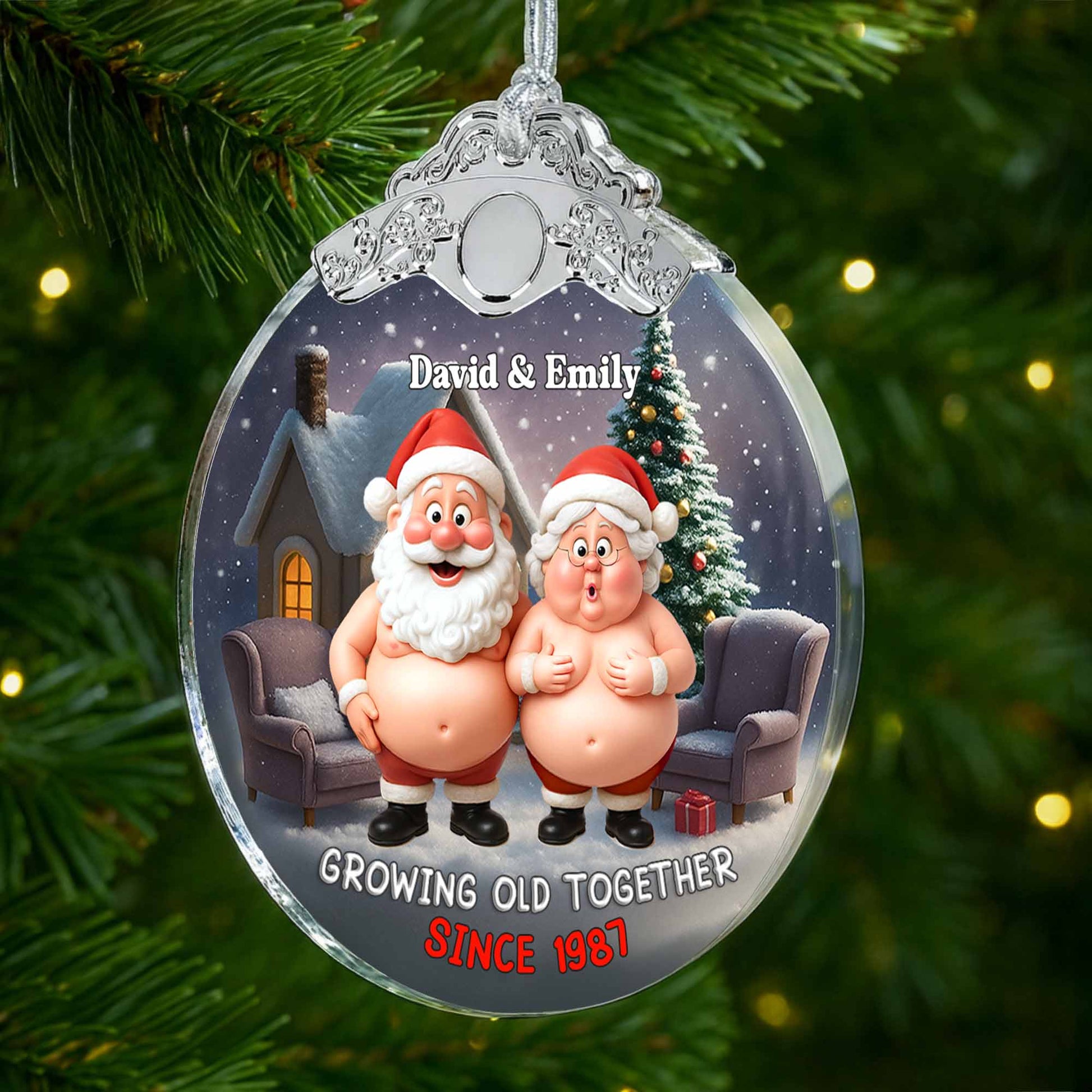 Growing Old Together, Santa And Mrs Claus Decoration