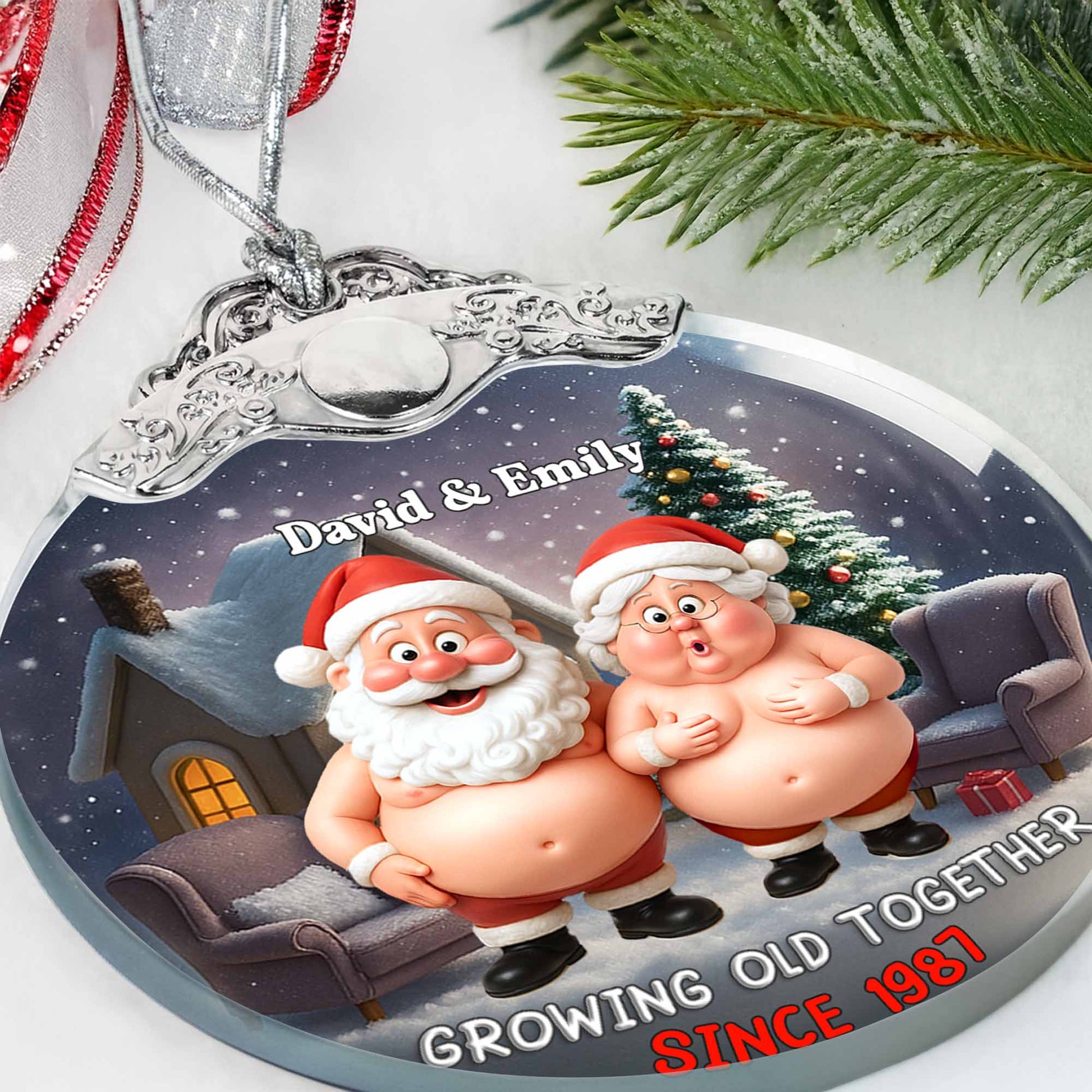 Growing Old Together, Santa And Mrs Claus Decoration
