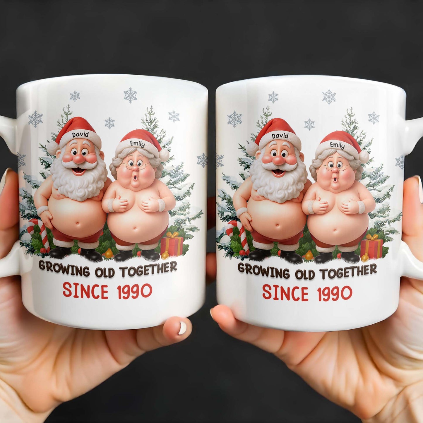 Growing Old Together Santa Claus Christmas Design