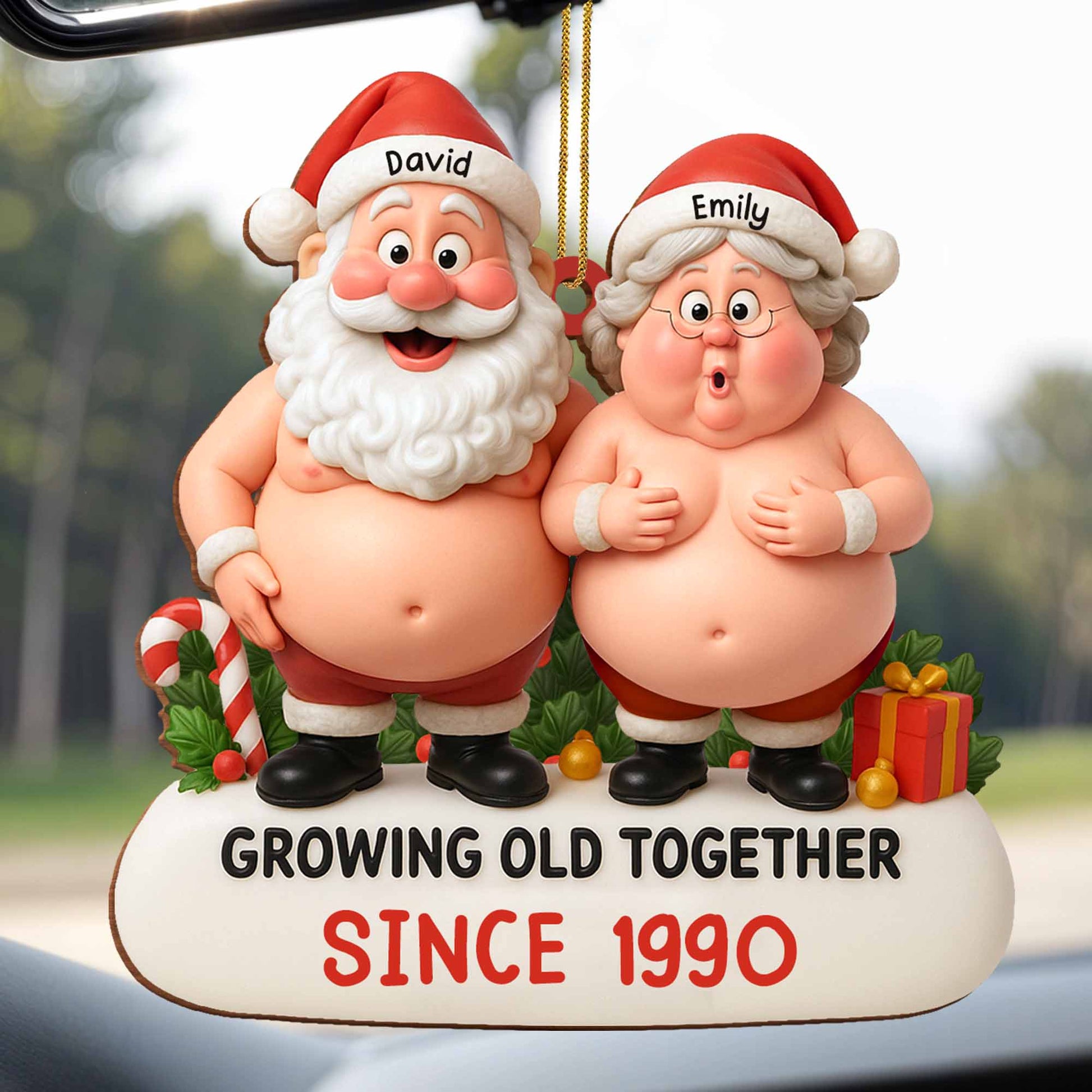Growing Old Together, Santa And Mrs. Claus Ornament