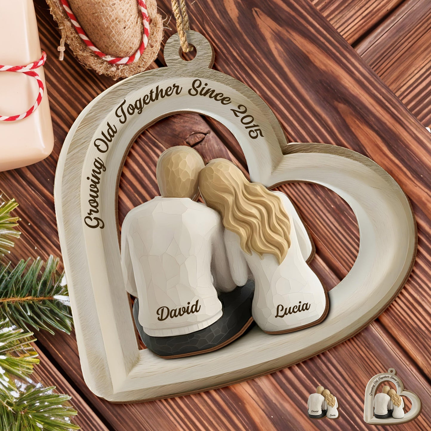 Growing Old Together Since, Couple And Heart Shape