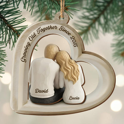Growing Old Together Since, Couple And Heart Shape