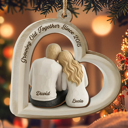 Growing Old Together Since, Couple And Heart Shape