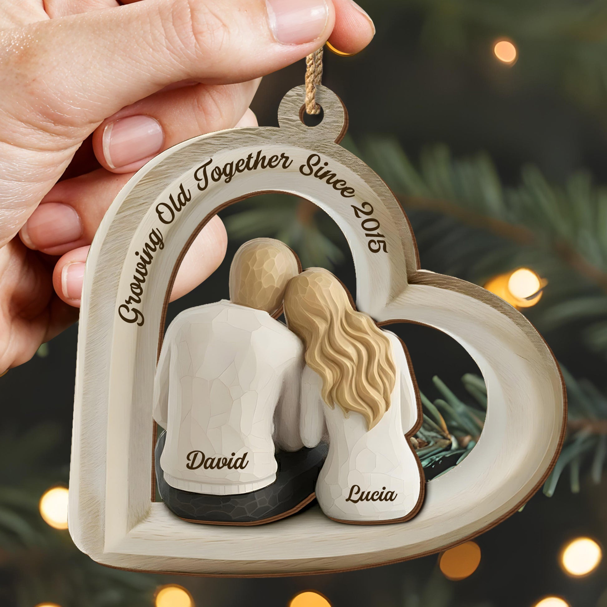 Growing Old Together Since, Couple And Heart Shape