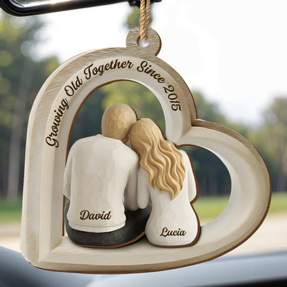 Growing Old Together Since, Couple And Heart Shape