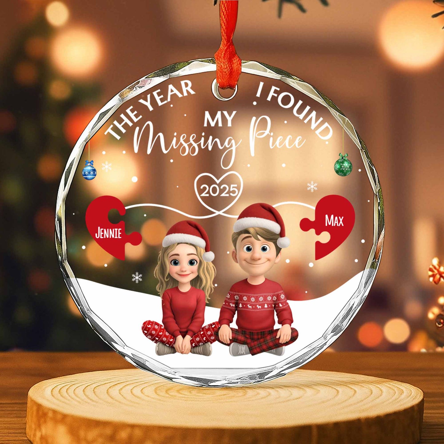 The Year I Found My Missing Piece, Cartoon Couple With Christmas Hats