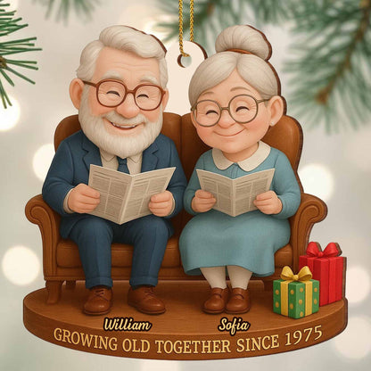 Growing Old Together, Elderly Couple On Bench