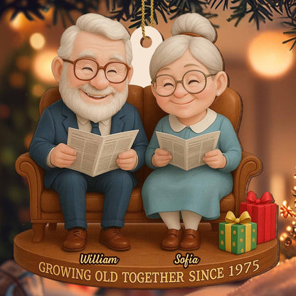 Growing Old Together, Elderly Couple On Bench