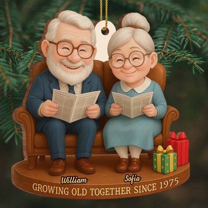 Growing Old Together, Elderly Couple On Bench