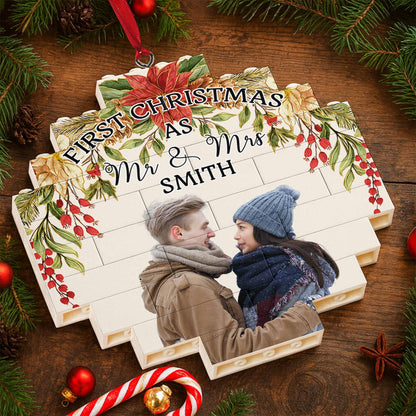 First Christmas As Mr. & Mr. With Poinsettias And Holly Berries