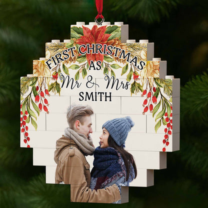 First Christmas As Mr. & Mr. With Poinsettias And Holly Berries