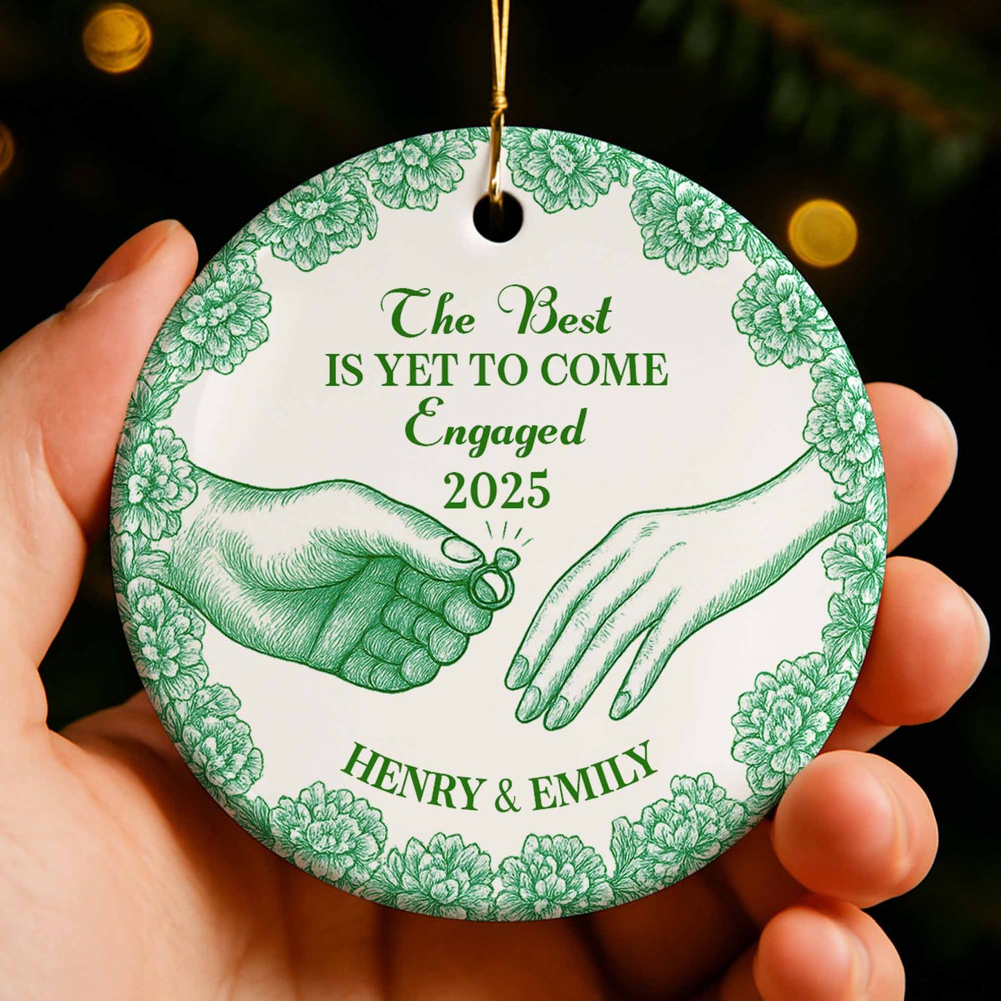 The Best Is Yet To Come Engaged Hands and Ring