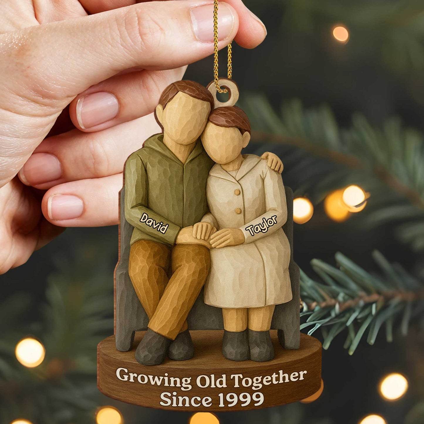 Growing Old Together, Personalized Couple On Bench