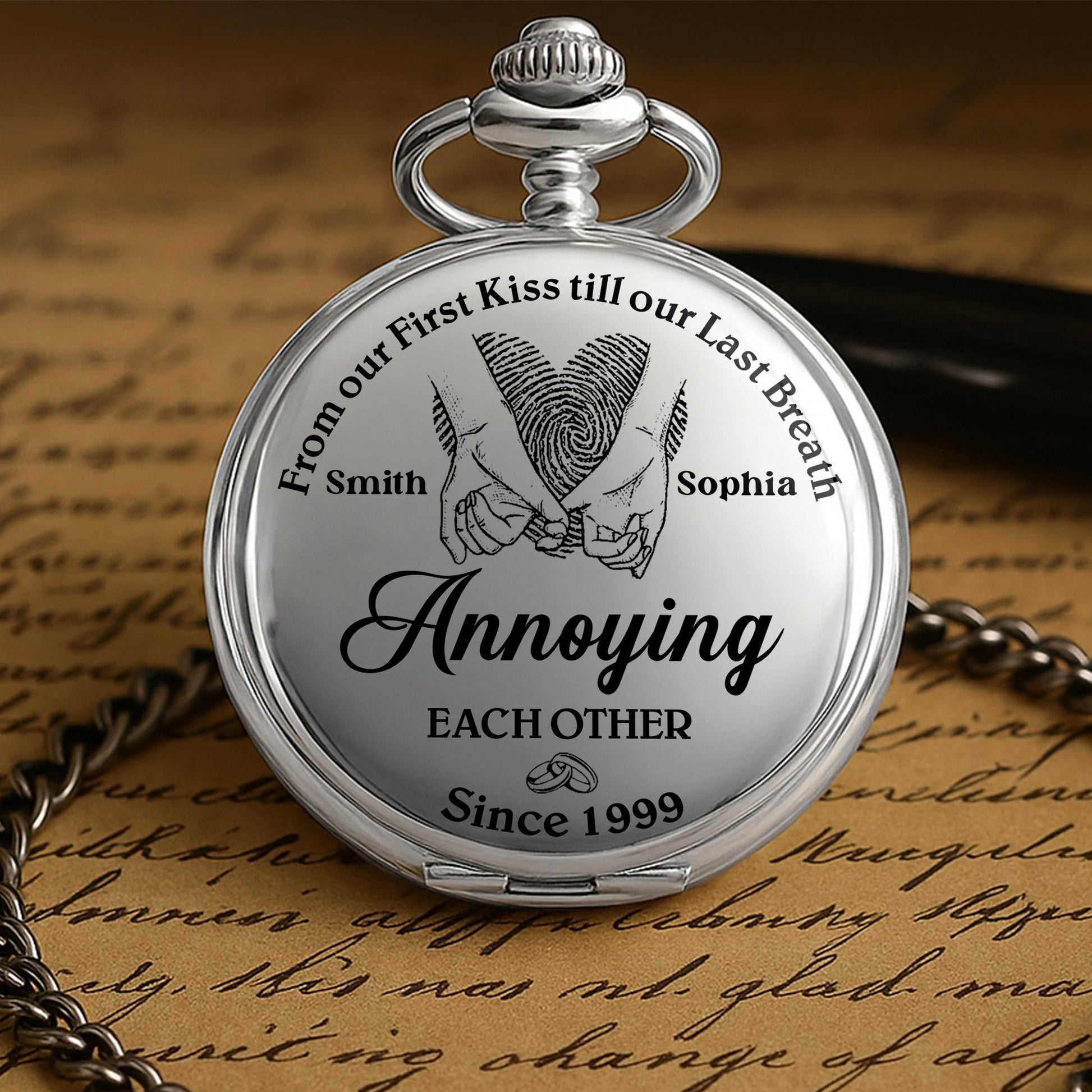 From Our First Kiss Till Our Last Breath, Fingerprints And Hearts Design