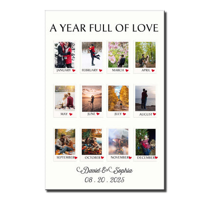 A Year Full Of Love With Monthly Photos And Heart Symbols