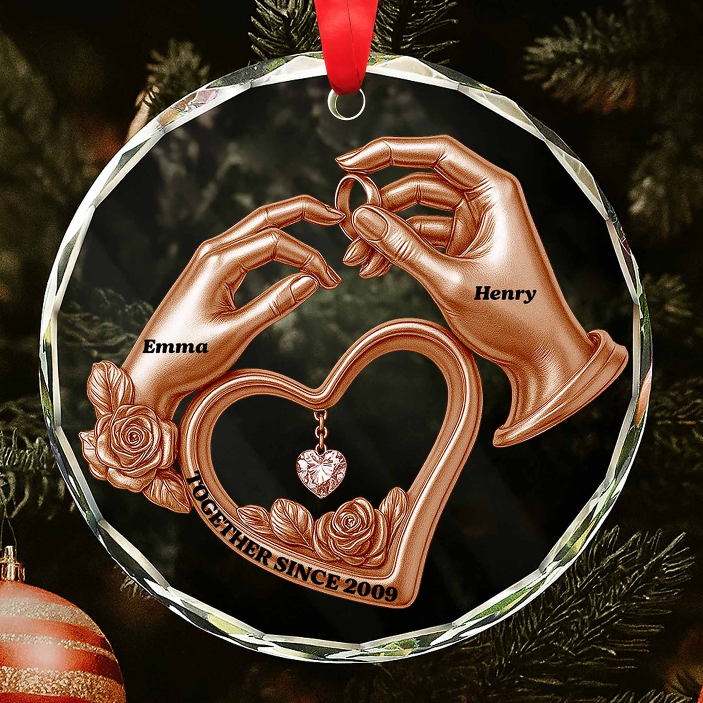 Together Since, Hands Forming Heart With Roses