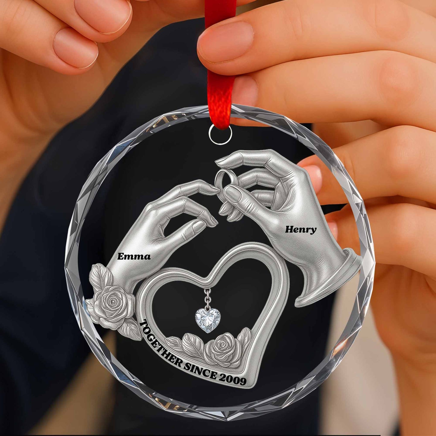 Together Since, Hands Forming Heart With Roses