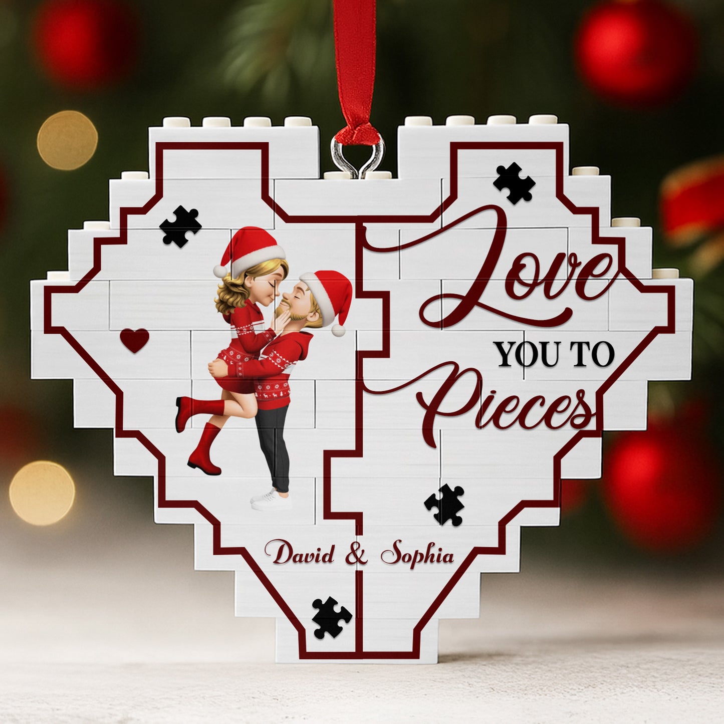 Love You To Pieces Heart With Loving Couple