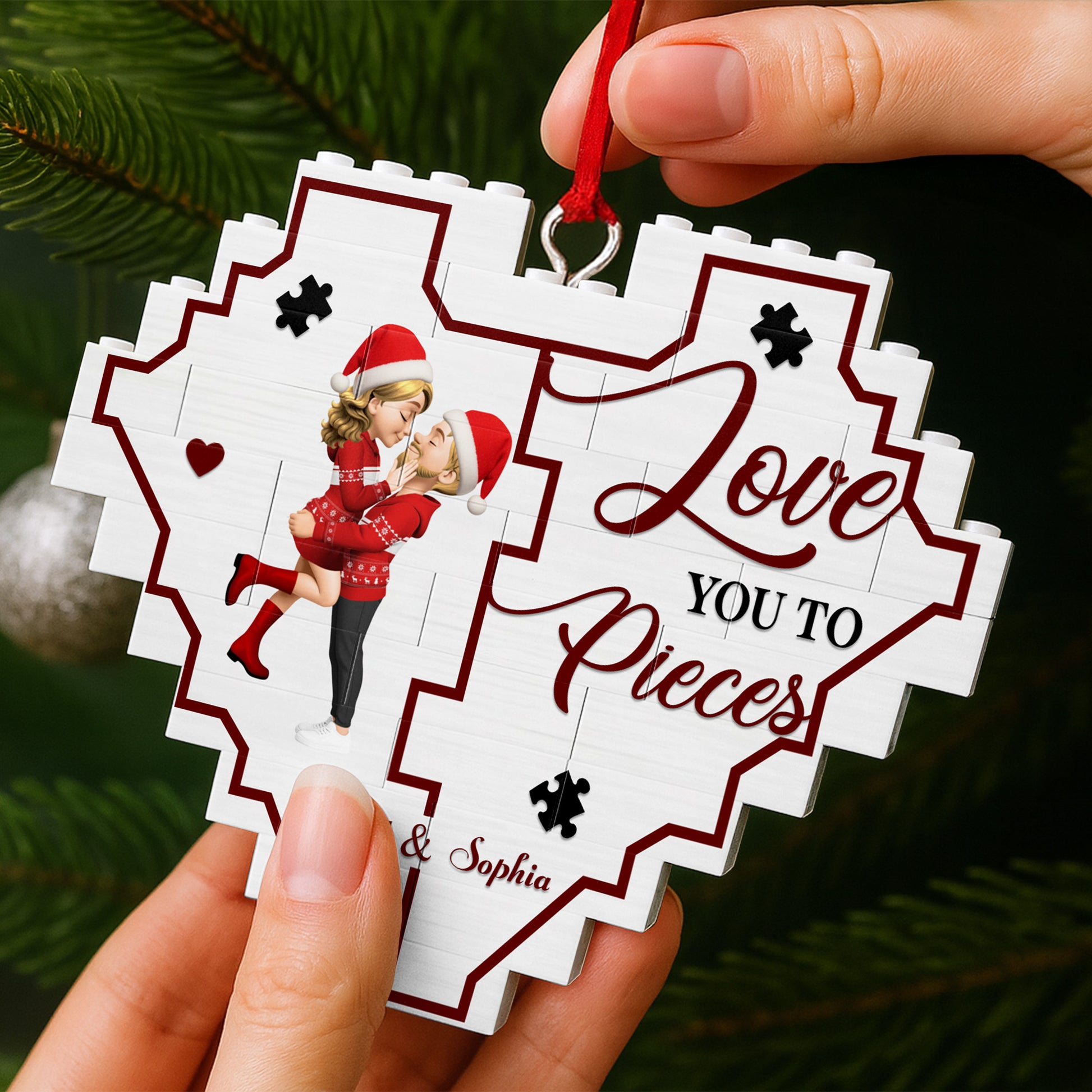 Love You To Pieces Heart With Loving Couple