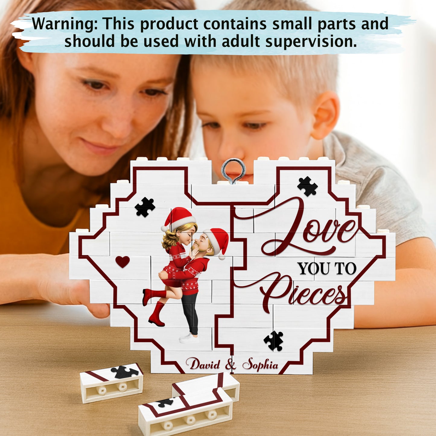 Love You To Pieces Heart With Loving Couple