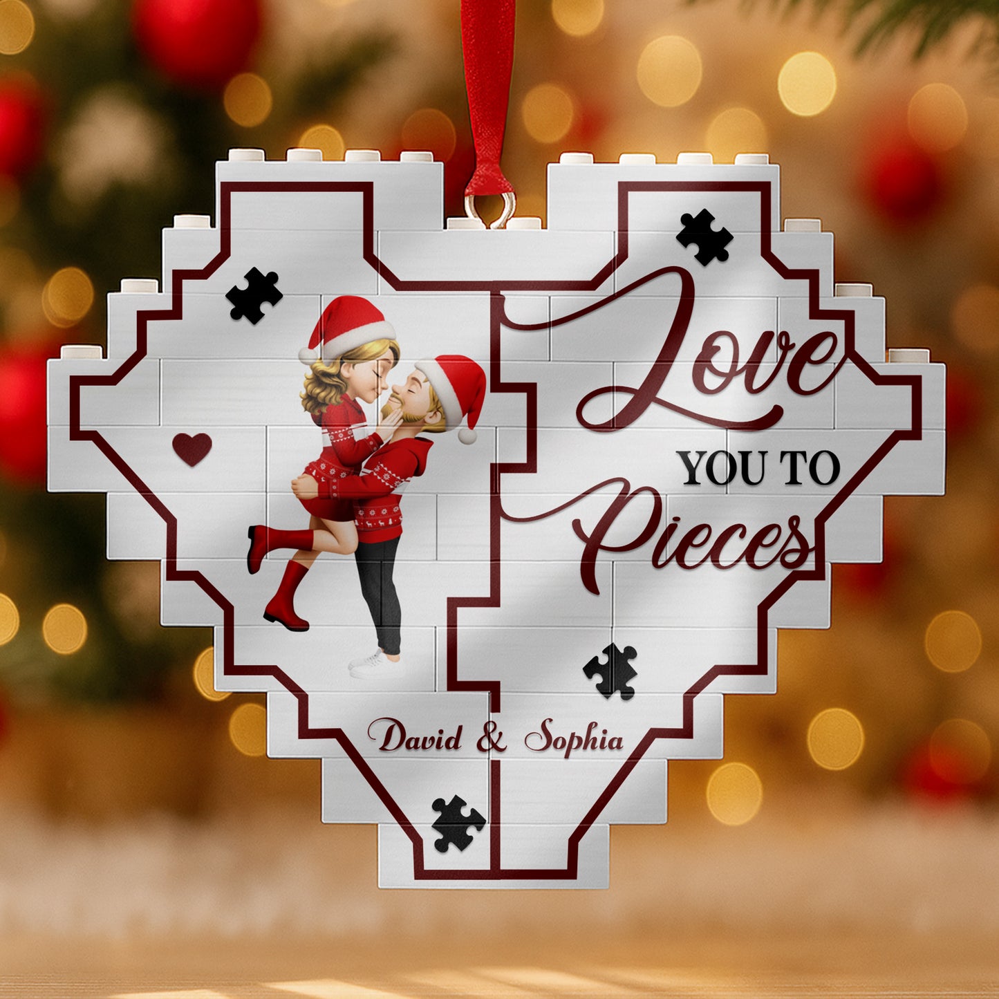 Love You To Pieces Heart With Loving Couple