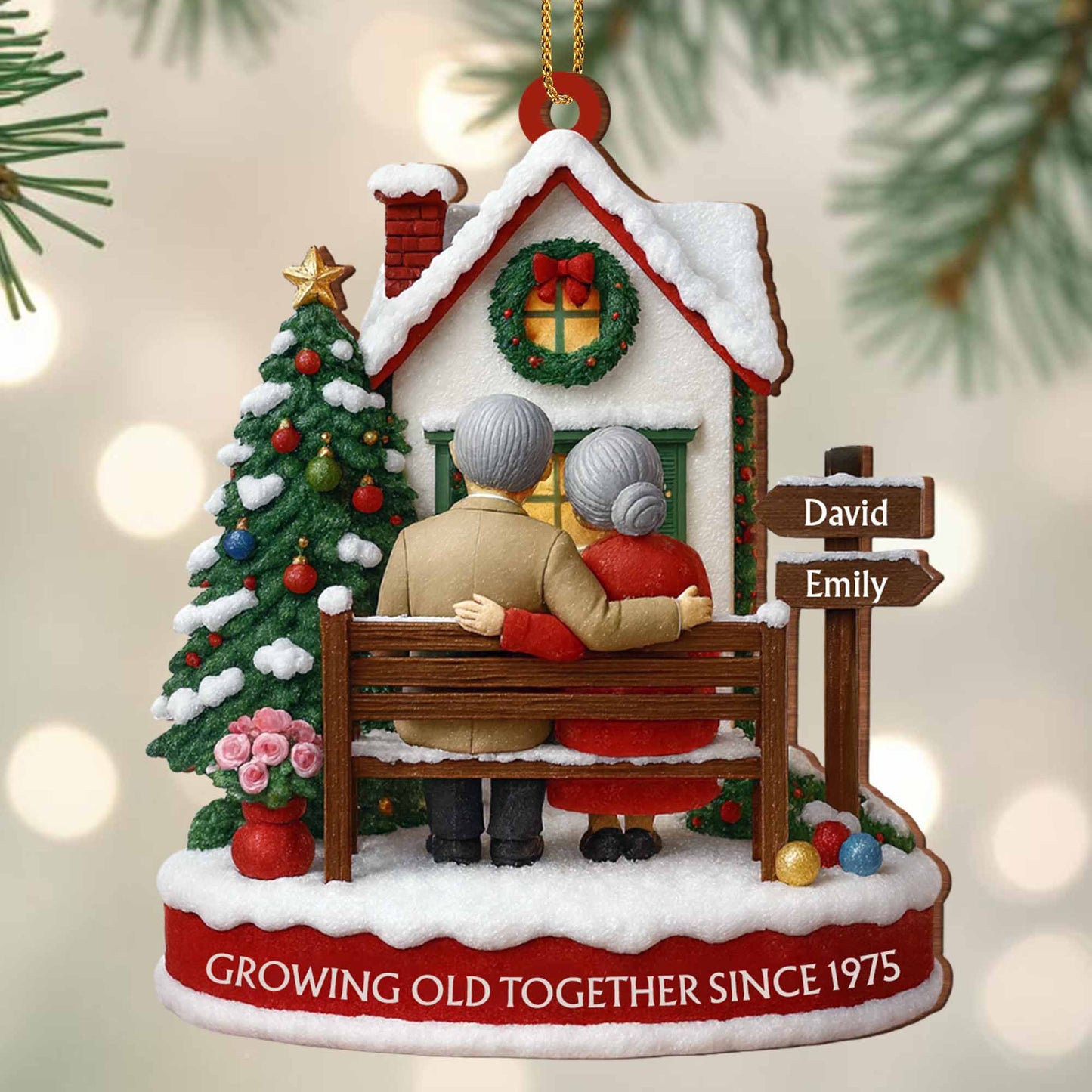 Growing Old Together, Christmas Tree And Snow Scene