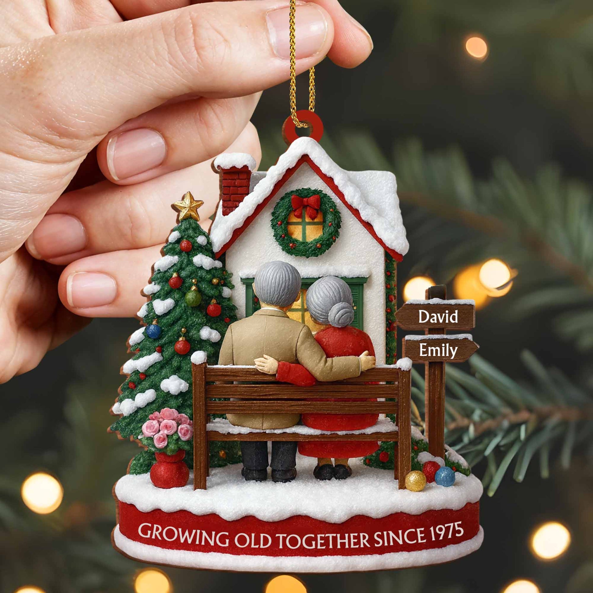 Growing Old Together, Christmas Tree And Snow Scene